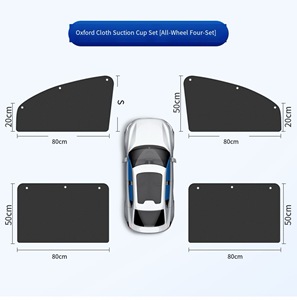 Pare-brise avant de voiture d'été Tissu Oxford Ventouse entièrement occultante Isolation thermique Protection solaire Polyester <span class=keywords><strong>noir</strong></span> - Product Image 4
