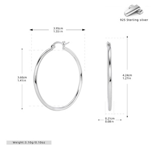 Orecchini a Cerchio in Argento Sterling 925 Placcati in Oro e Rodio, Personalizzabili, alla Moda, per Donne, Ideali come Regalo per Matrimoni e Feste - Product Image 5