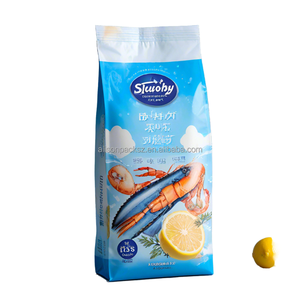 Sac d'emballage alimentaire congelé de légumes imprimés Filets de poisson de fruits de mer personnalisés Poisson avec fenêtre transparente avant Sacs d'emballage préfabriqués - Product Image 2