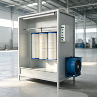 Cabine de peinture en poudre sur mesure avec unité de récupération de poudre pour ligne de revêtement de pièces en acier, grande cabine de pulvérisation industrielle