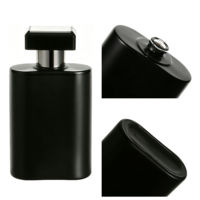 Flacon de parfum carré noir, emballage cosmétique, flacon en verre à fine brume