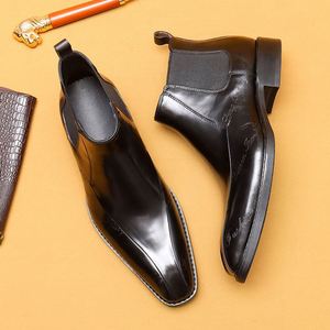 Botas Chelsea Formales para Hombre, de Piel Genuina, con Cordones, Estilo Business, de Caña Alta, Transpirables, Ligeras, para Bodas - Product Image 4