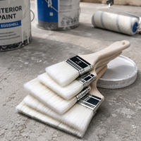 Pinceau professionnel industriel pour peinture lisse, manche ergonomique en bois massif, poils sans traces pour sols (6 poils)