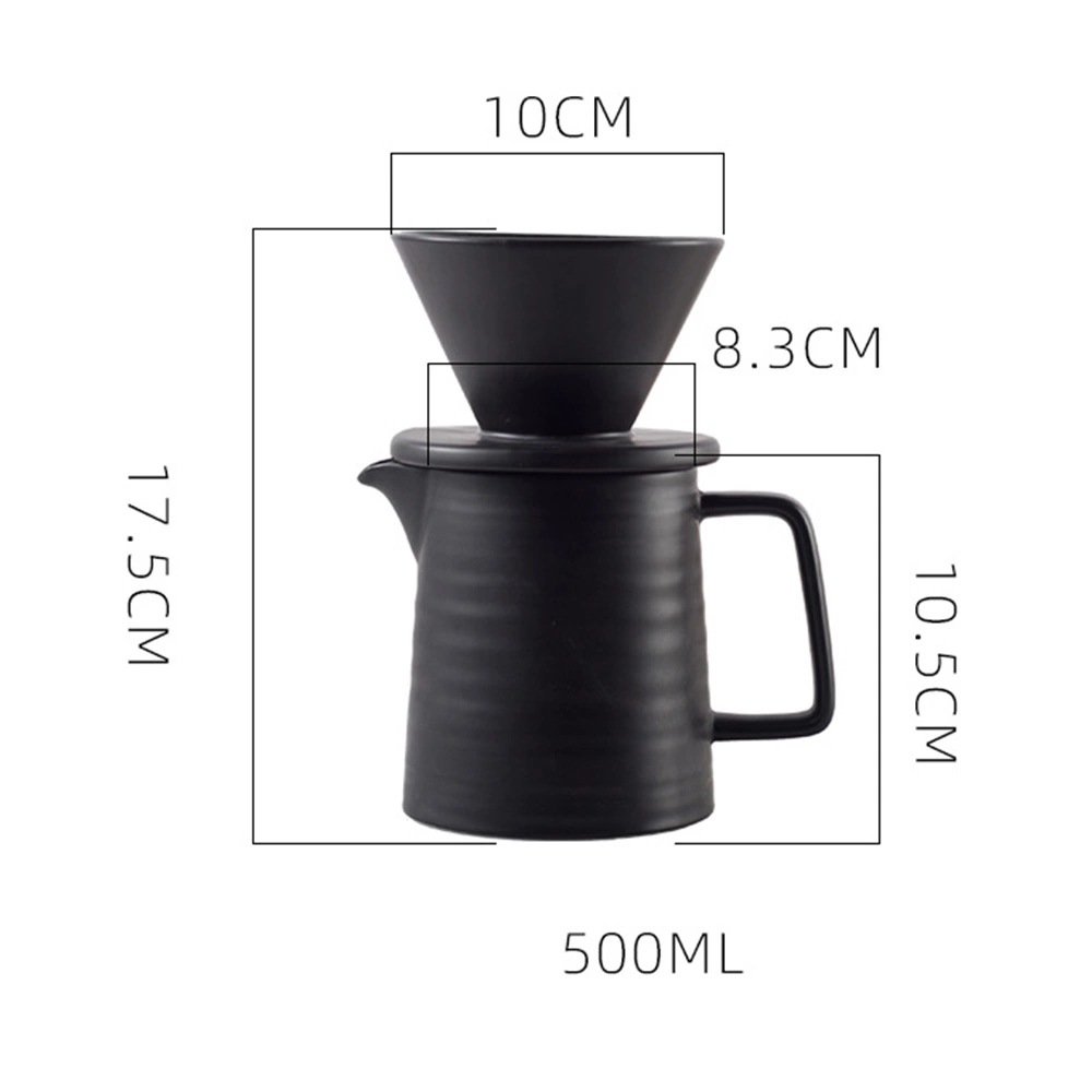 Wholesale 500cc high temperature resistant ceramic V60 coffee dripper set with coffee dripper stand 1- 2 cup coffee drip filter