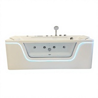 Bañera de Acrílico Doble Aoningjie para Apartamentos Pequeños, Casas de Huéspedes y Hogares, con Luz de Colores y Temperatura Constante, Independiente