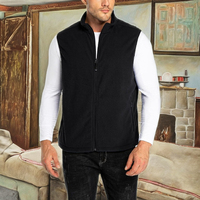 Chaleco de terciopelo de doble cara de lana transpirable cómodo para hombre de fabricante, trajes de invierno bordados con logotipo personalizado liso sin mangas