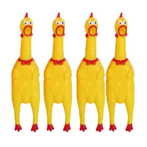 Venta al por mayor de todo tipo de fabricantes de juguetes al por mayor de pollo medio grito alivio del estrés juguetes para mascotas sonido pollo