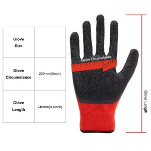 Wholesale Factory 13G Red Polyester <strong>Glove</strong> with Crinkle <strong>Latex</strong> Coated <strong>Glove</strong> Guantes Recubiertos En <strong>Latex</strong> Safety Work <strong>Glove</strong> - Product Image 3