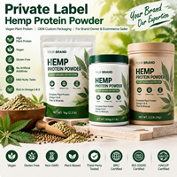 Poudre de protéines de chanvre à marque privée, protéines végétales véganes, emballage personnalisé OEM (sachet, pot, boîte) pour les propriétaires de marques et les vendeurs e-commerce