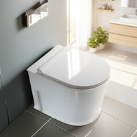 Brevet moderne salle de bain au sol blanc céramique cuvette WC ensemble