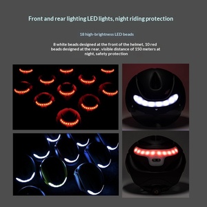 Casco de Bicicleta Eléctrica <span class=keywords><strong>con</strong></span> Certificación CE, Luz de Advertencia Inteligente <span class=keywords><strong>con</strong></span> Señal de Giro, Casco Protector Nocturno <span class=keywords><strong>con</strong></span> Lente Magnética para Ciclismo - Product Image 2