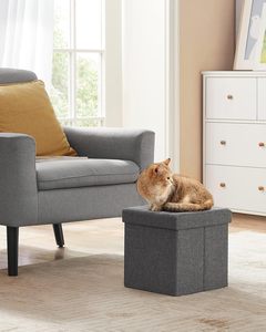 Petit pouf de rangement pliable repose-pieds 12.2x16.1x12.2 pouces Capacité de charge de 286 lb Repose-pieds de rangement en cube - Product Image 1