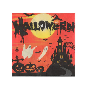 Halloween party square napkins, hotel holiday thickened food-grade <b>paper</b> towels, household skin-friendly and strong napkins - Product Image 5