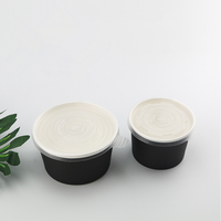 Boîte à Bento en papier noire, emballage de cuisine, soluble, pratique, 1 pièce
