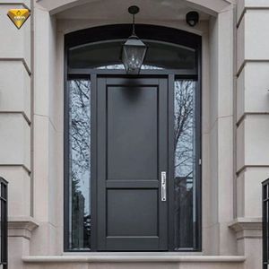 Portes d'entrée en bois massif au design moderne et minimaliste <span class=keywords><strong>de</strong></span> luxe, entrée principale contemporaine en bois pour villa ou maison - Product Image 2