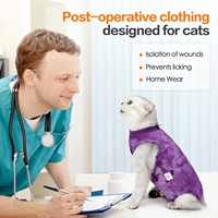 Combinaison de récupération pour chat en coton tricoté tie-dye, avec fermeture dorsale anti-léchage, respirante, post-chirurgie, pour chats de petite et moyenne taille S-M-L