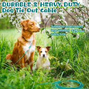 Penjualan terlaris kabel ikat anjing 30 kaki/50 kaki dengan penyangga musim semi untuk anjing hingga 250lbs - Product Image 6