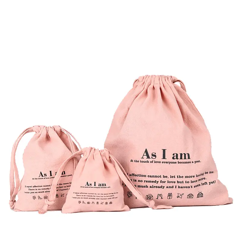 Customised Soft Washing Durable Organic Cotton Tote Draw String Shoe Bag Small Foldable Canvas Cloth Drawstring Bag With Logo