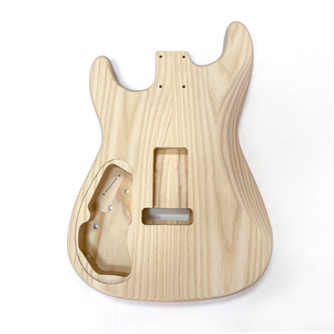 Cuerpo de guitarra DIY de fresno sin acabar, tipo barril, con cavidad electrónica en la parte posterior - Product Image 2