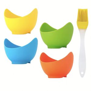 Nouvelles coupelles à œufs pochés en silicone (lot de 4) avec supports annulaires, antiadhésives, portables, écologiques, compatibles friteuse à air et four - Product Image 2