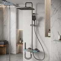 Robinet de douche de luxe en laiton pour salle de bain avec affichage numérique de la température et interrupteurs à touches de piano