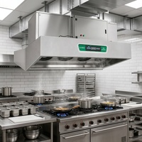 Hotte d'extraction de cuisine commerciale intégrée avec précipitateur électrostatique intégré en acier 304, silencieuse pour cantine