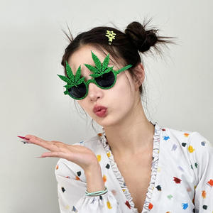 Patricks Day Shamrock Lunettes de soleil Irish Green Four Leaf Clover Glasses <span class=keywords><strong>Leprechaun</strong></span> Costume Accessoires Lunettes - Product Image 5