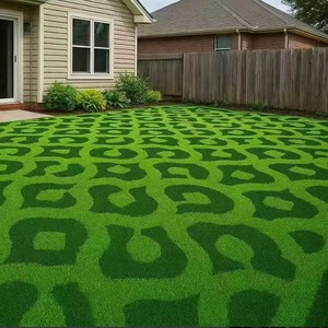 Gazon artificiel haute densité à motif personnalisé, tapis de gazon simulé écologique pour cour, terrain de football, activités de plein air - Product Image 2