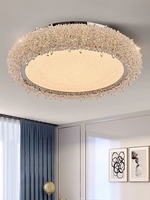 Plafonnier LED en cristal de style français, luxueux et haut de gamme pour chambre à coucher, avec gradation progressive premium et contrôle intelligent Tmall Genie