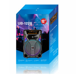 Haut-parleur sans fil UB 12 pouces pour système de karaoké 5.0, 2 microphones, lumières LED RVB, télécommande, prêt pour les fêtes, haut-parleur d'extérieur 20W - Product Image 6