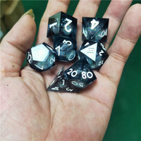 Dadu DND Set Resin pasir hisap dadu Polyhedron RPG bermain peran permainan D & D D20 papan permainan Dungeon Dragon COC kirim logam