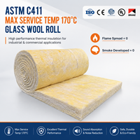 ASTM C411 Temperatura Máxima de Servicio 170 ℃   Rollo de Lana de Vidrio R25, Manta de Fibra de Vidrio de Alto Rendimiento Térmico para América del Norte
