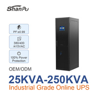 UPS 3 Fasa 25KVA 50KVA 100KVA 200KVA 250KVA Modular Online Konversi Ganda Gelombang Sinus Murni untuk Pusat Data