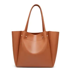 Hot style large capacity handbag black eco friendly PU leather shopping bag women beach bag chic purse