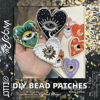 Patchs 3D polyvalents en forme de cœur perlé faits à la main, badges broches DIY en tissu pour vêtements, sacs, chaussures, chapeaux