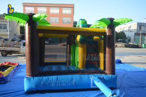 Château gonflable <span class=keywords><strong>à</strong></span> thème <span class=keywords><strong>Jungle</strong></span> de diamètre, château gonflable combiné de glissière en charpentier avec <span class=keywords><strong>piscine</strong></span> de boules d'océan - Product Image 6