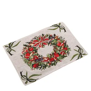 Nouveaux produits décoratifs de Noël tapis de repas en tissu tricoté conception personnalisée serviettes de table en tissu de bouche en gros