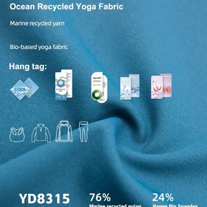 Ensemble de yoga 3 pièces en nylon recyclé marin écologique, hautement élastique, séchage rapide, respirant, avec haut à manches longues, soutien-gorge et leggings - Product Image 2