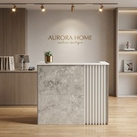 Comptoir de réception moderne en marbre, robuste et résistant à l'usure, comptoir de caisse facile à nettoyer, table d'accueil pour hôtel