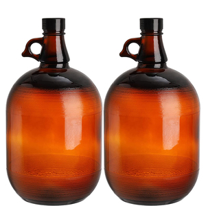 Décoration de la maison brassage 128oz 1 gallon jus de lait limoncelle eau <span class=keywords><strong>verre</strong></span> ambre fermentation 64oz bière growkers avec couvercle d'étanchéité - Product Image 1