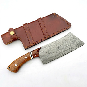 Herramienta Artesanal de Acero de Damasco Hecha a Mano con Mango de Madera, Pieza Ejecutiva de Exhibición de Alta Resistencia - Product Image 1