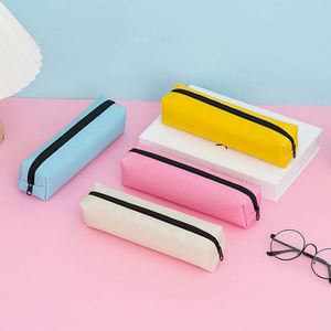 Étui à crayons personnalisé avec logo, couleur unie, grande capacité, joli et mignon, pour filles, école - Product Image 2
