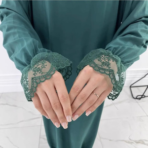 Abito Lungo con Cappuccio in Pizzo Morbido e Confortevole in Poliestere per Eid Ramadan 2026, Jilbab Nikab per Donne Musulmane - Product Image 4