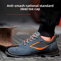 Sepatu Keselamatan Kerja Anti-Statik Nyaman Bernapas Tahan Gesekan Pelindung Ujung Baja Anti Hancur Anti Tusuk Standar GB Pria