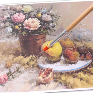 Foska Art fornisce manico in legno Multi-size 100% setola di maiale bianca naturale 12 pz pennelli a punta tonda per <span class=keywords><strong>pittura</strong></span> artistica - Product Image 5