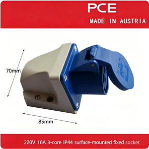 Enchufe Industrial de Plástico Impermeable PCE Importado de <span class=keywords><strong>Austria</strong></span> con Tomacorriente 220V 16A 3 Pines IP54 - Modelo 113 - Product Image 4