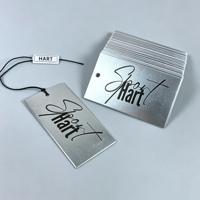 Étiquettes de marque personnalisées de luxe en feuille d'argent pour vêtements, accessoires, cartes suspendues, étiquettes de bijoux, marques de chaussures, cartes cadeaux cosmétiques, fêtes de mariage