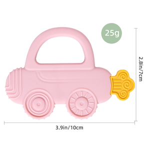 BPA ücretsiz gıda sınıfı silikon bebek diş kaşıyıcı yumuşak sesli oyuncak çiğneme yatıştırıcı sakız masaj oyuncak 0-24 ay için - Product Image 4