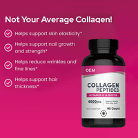 Comprimés de collagène, vitamine C et biotine en marque privée OEM pour adultes, soutien des cheveux, de la peau et des ongles, 60 unités