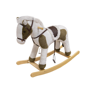 Nouveau cheval à bascule multifonctionnel 3-en-1 en bois et peluche 2025 – Décoration de salon - Product Image 1